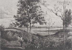Landschap naar Corot door Ferdinand Lefman