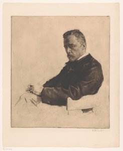 Portret van Hugo Wolf door Ferdinand Schmutzer (signed by artist)
