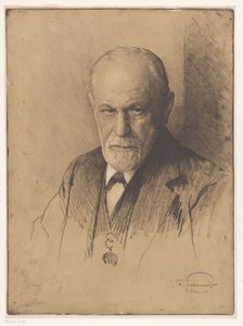 Portret van Sigmund Freud door Ferdinand Schmutzer (signed by artist)