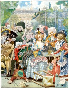 Het koninklijk paleis, onder de conventie, 18e eeuw, ca. 1870-1950 door Ferdinand Sigismund Bac