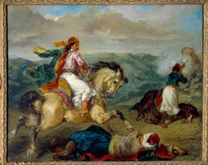 Een episode van de oorlog in Griekenland door Ferdinand Victor Eugene Delacroix