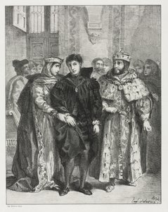 Hamlet, 1834 door Ferdinand Victor Eugene Delacroix