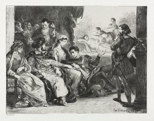 Hamlet: Hamlet beveelt de acteurs een scène uit de vergiftiging van zijn vader te spelen, 1834
