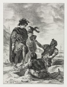 Hamlet: Hamlet en Horatio met de grafdelvers door Ferdinand Victor Eugene Delacroix