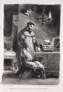 Illustraties voor Faust: Faust in zijn kleedkamer, 1828 door Ferdinand Victor Eugene Delacroix