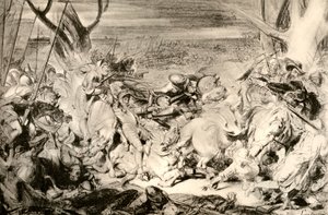 De slag bij Dreux, 1913 door Ferdinand Victor Eugene Delacroix