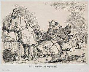 Muilezeldrijvers van Tétuan, 1833 door Ferdinand Victor Eugene Delacroix