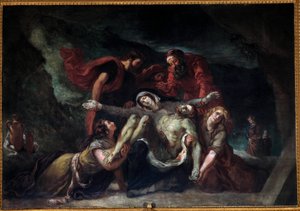 Pietà of Deploratie door Ferdinand Victor Eugene Delacroix