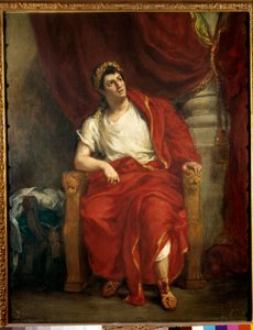 Portret van komiek Francois-Joseph Talma als Nero in het stuk Britannicus van Jean Racine door Ferdinand Victor Eugene Delacroix