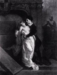 Romeo en Julia (gravure) door Ferdinand Victor Eugene Delacroix