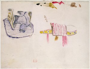 Studies van Arabische zadels, ca. 1832 door Ferdinand Victor Eugene Delacroix