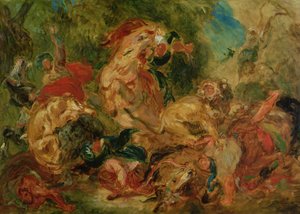 Studie voor De Leeuwenjacht, 1854