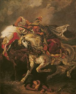 De slag van Giaour en Hassan, naar Byrons gedicht 