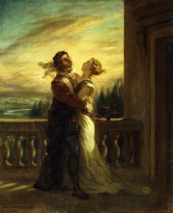 Het afscheid van Romeo en Julia; Les Adieux de Romeo et Juliette, 1845 door Ferdinand Victor Eugene Delacroix