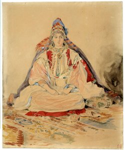 Het Joodse huwelijk van Tanger. Aquareltekening door Eugène Delacroix (1798-1863)