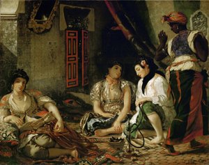 De vrouwen van Algiers in hun appartement door Ferdinand Victor Eugene Delacroix