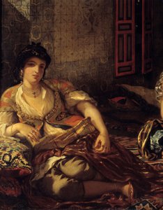 De vrouwen van Algiers in hun appartement (detail) door Ferdinand Victor Eugene Delacroix