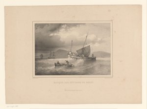 Gestrande brik tussen de hoge golven
