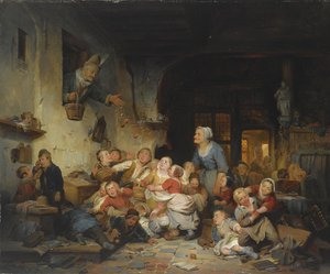 De dorpsschool door Ferdinand de Braekeleer the Elder