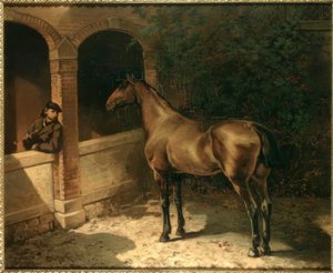 Paard en Roker door Louis Ferdinand von Rayski