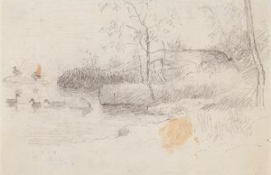 Landschap met eenden door Ferdinand von Wright