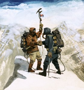 Hillary en Tensing bereiken de top van Mount Everest
