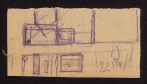 Entwürfe für den Umbau der "Mauer" in Bohdanów - Plan der Gutshofanlagen (?) door Ferdynand Ruszczyc