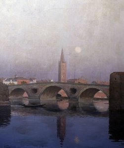 Le Pont Neuf in Toulouse, begin 20e eeuw door Fernand Antonin Mercié