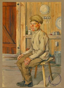 Portret van de Russische gevangene Dimitri,Gustrow