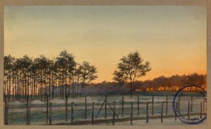Uitzicht op het Bois des Sapins door Fernand Barbier