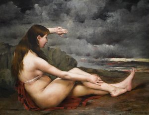 Het meisje dat naar de zee kijkt door Fernand Cormon