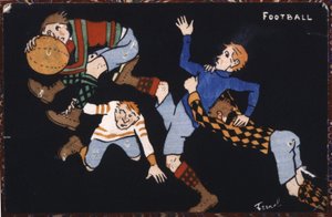 Voetbal, begin 20e eeuw (illustratie) door Fernand Fernel