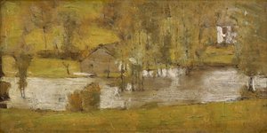 A Fosset; La Crue, 1881 door Fernand Khnopff