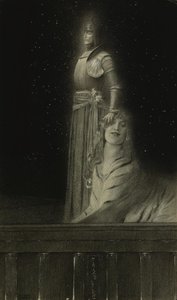 Avec Verhaeren: Un Ange door Fernand Khnopff