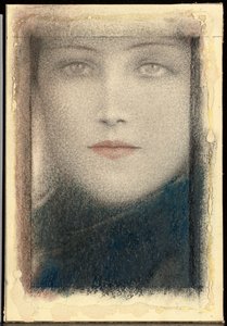 Hoofd van een vrouw, ca. 1910 door Fernand Khnopff