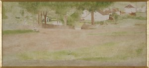 Landschap met brug te Fosset door Fernand Khnopff