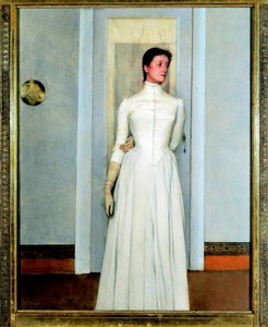 Portret van Marguerite Khnopff, zus van de kunstenaar door Fernand Khnopff