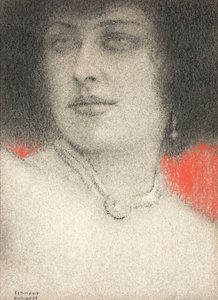 Studie van een vrouw door Fernand Khnopff