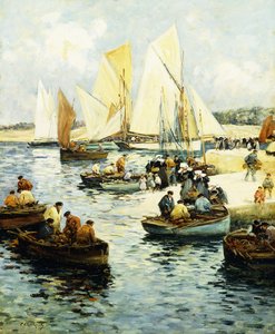 Retour des Pecheurs a Concarneau door Fernand Legout Gerard