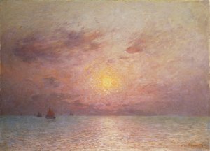 Zeilen op Zee, Avond door Fernand Loyen du Puigaudeau