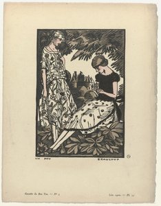 Gazette du Bon Ton, 1920 - No. 5, Pl. 34 : Un peu beaucoup door Fernand Siméon
