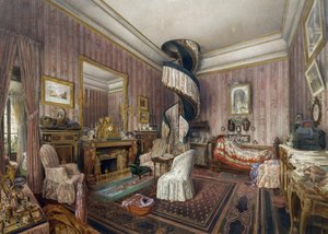 Slaapkamer, aquarel door Fernand Pelez de Cordova door Fernand de Cordova Pelez