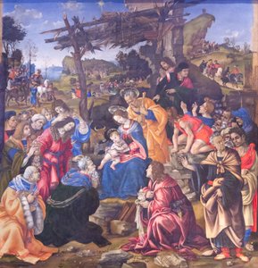 Aanbidding der Wijzen door Filippino Lippi