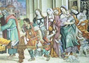 Sint Johannes de Evangelist wekt Drusiana op door Filippino Lippi