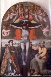 Drie-eenheid met SS. Stefanus en Filippus, centraal paneel van een altaarstuk door Filippino Lippi