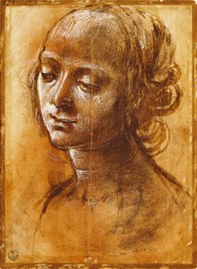 Vrouwelijke figuur, door Filippino Lippi (tekening) door Filippino Lippi