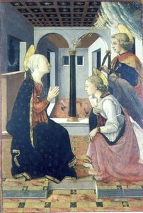 De Annunciatie met St. Julianus door Filippo (workshop of) Lippi