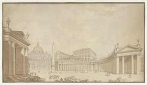 Gezicht op het Sint Pieterplein in Rome
