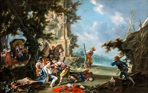 Aanval van de rovers, circa 1735/40 (schilderij )