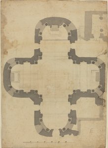 Plattegrond [verso] door Filippo Juvarra